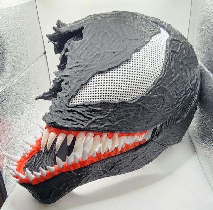 Half Venom Cosplay, Collectible, Comicbook Character Inspired, Helmet Costume