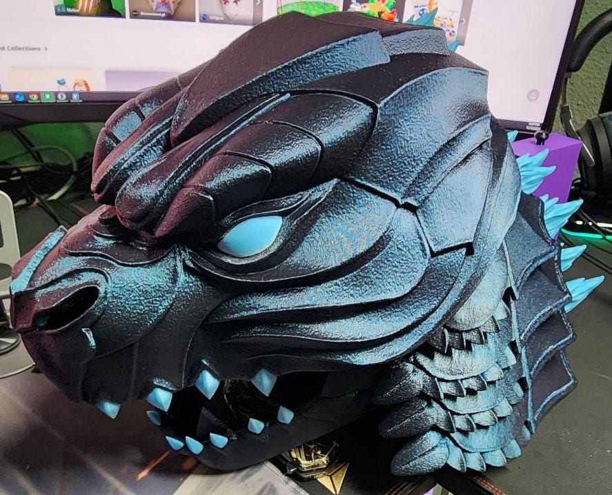 Cosplay, Collectible, Comicbook Character Inspired, Helmet Costume, Halloween mask, Cosplay Mask, Godzilla