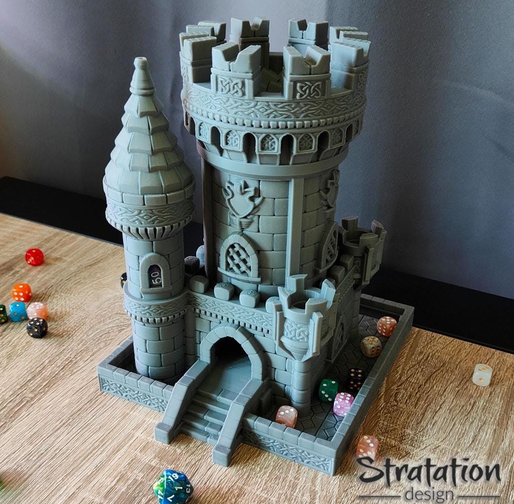 3D Printed Dice Tower for D&D and MTG