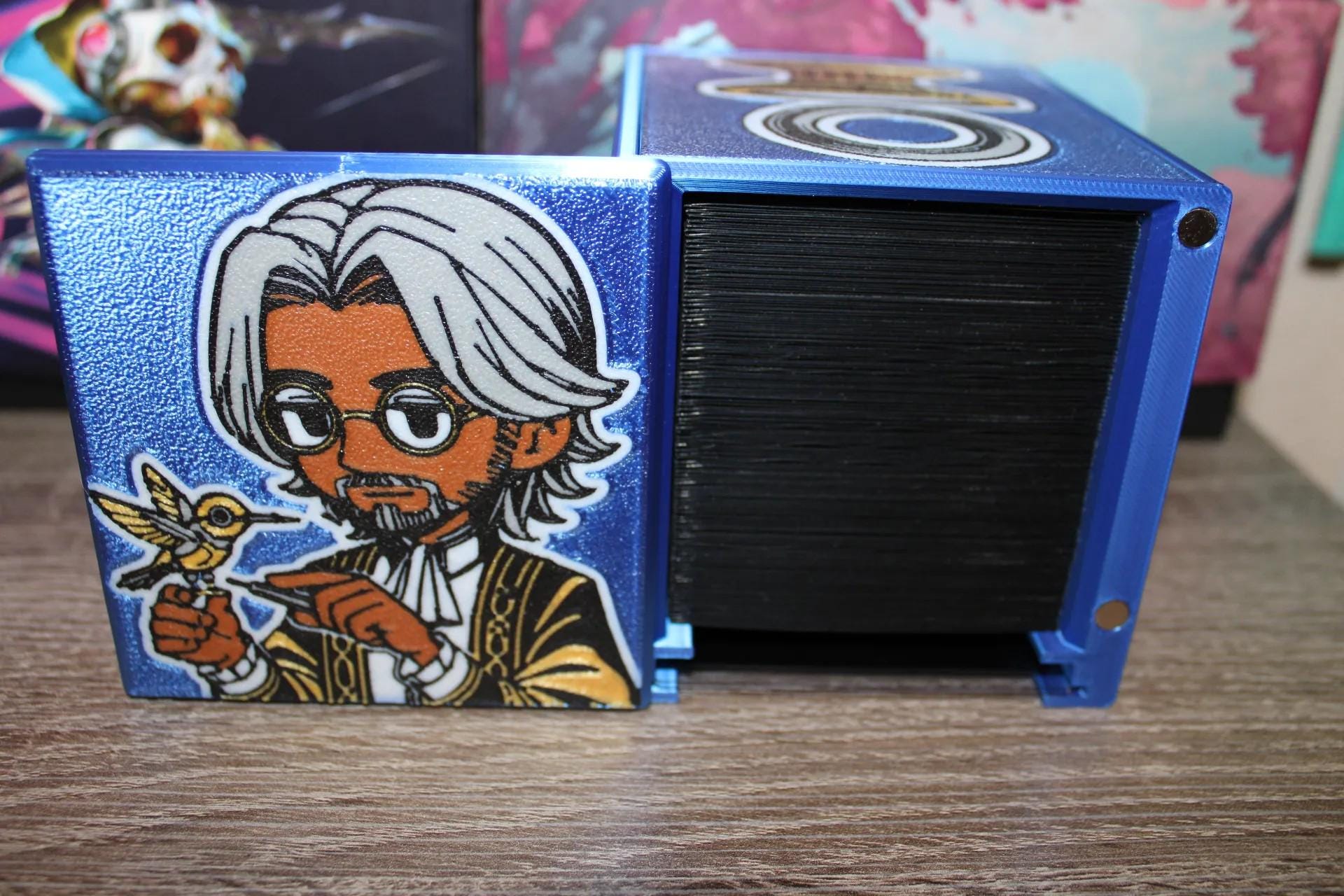 Sai Theme MTG Commander Deck Box, MTG Commander Deck Box – Holds 100+ Cards – Dice & Token Storage – Magnetic Lid – Premium 3D Printed Case