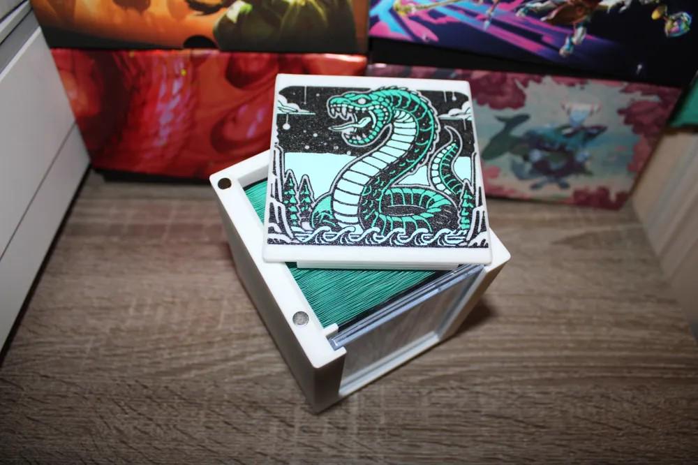 Koma MTG Commander Deck Box, Snake Art Card Case