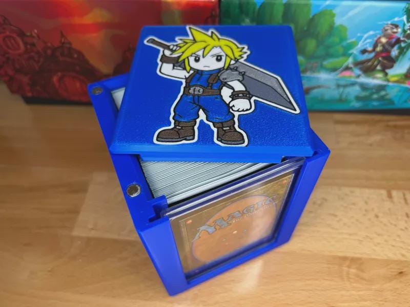 Final Fantasy Cloud MTG Commander Deck Box, Magnetic Card Case