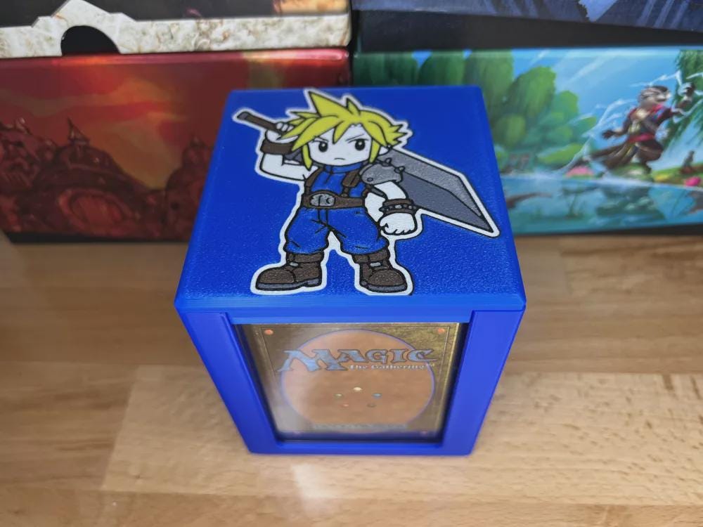 Final Fantasy Cloud MTG Commander Deck Box, Magnetic Card Case