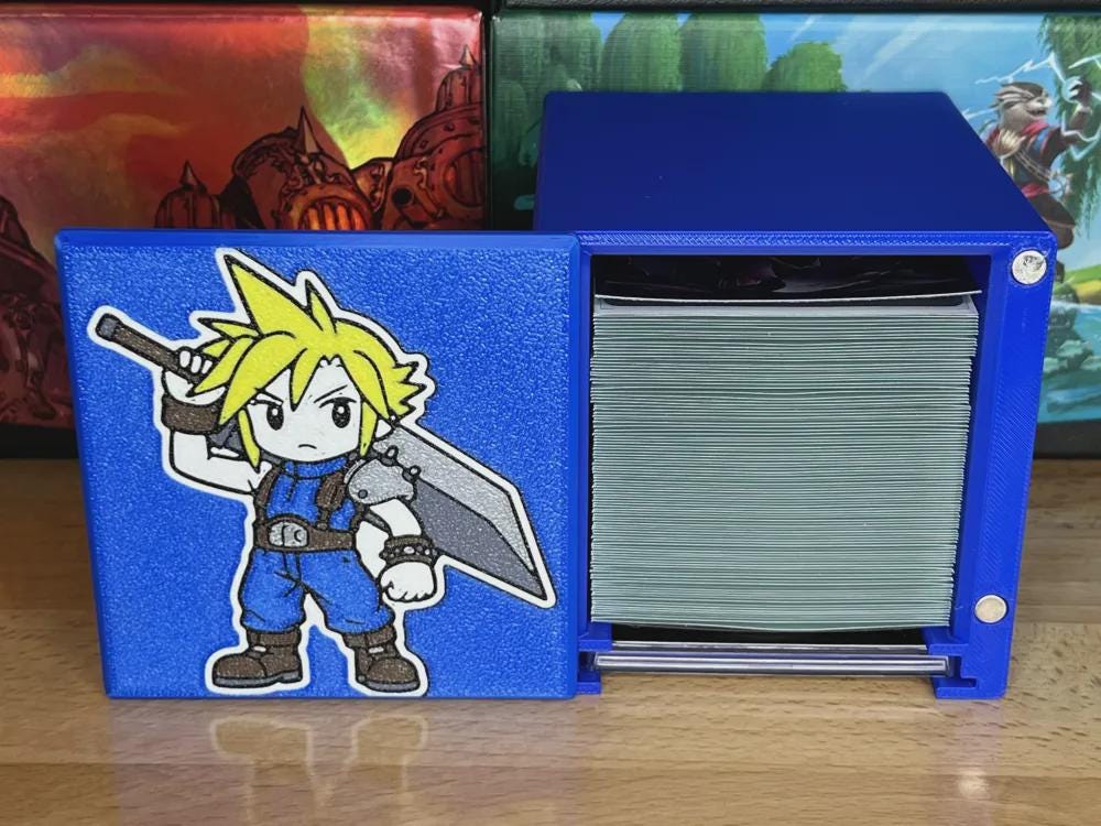 Final Fantasy Cloud MTG Commander Deck Box, Magnetic Card Case