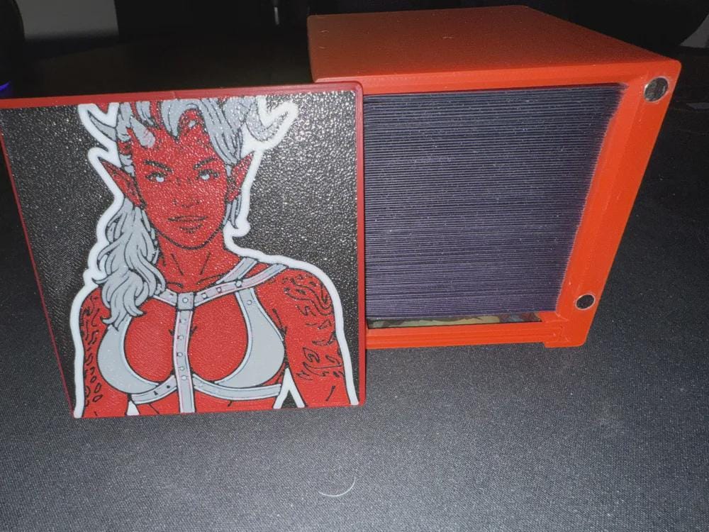 Karlach MTG Commander Deck Box, Magnetic Card Case