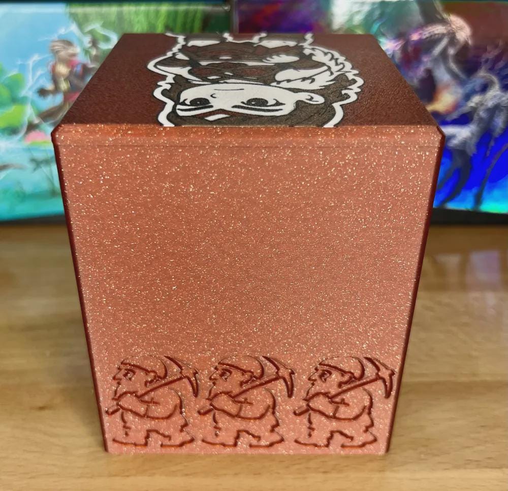 Magda MTG Commander Card Deck Box, Sleeved Cards, 3D Printed