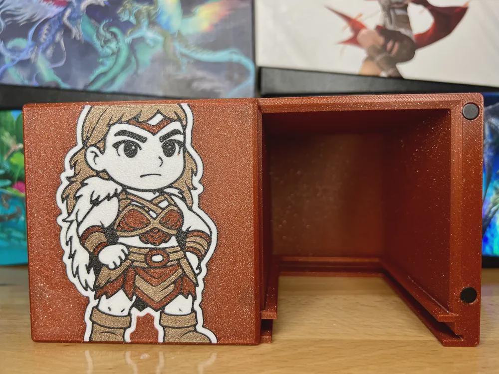 Magda MTG Commander Card Deck Box, Sleeved Cards, 3D Printed