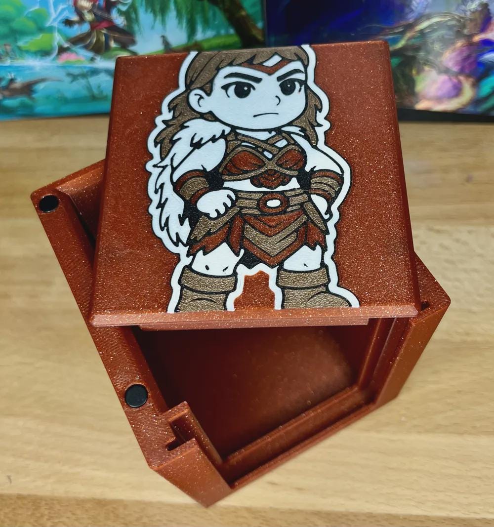 Magda MTG Commander Card Deck Box, Sleeved Cards, 3D Printed