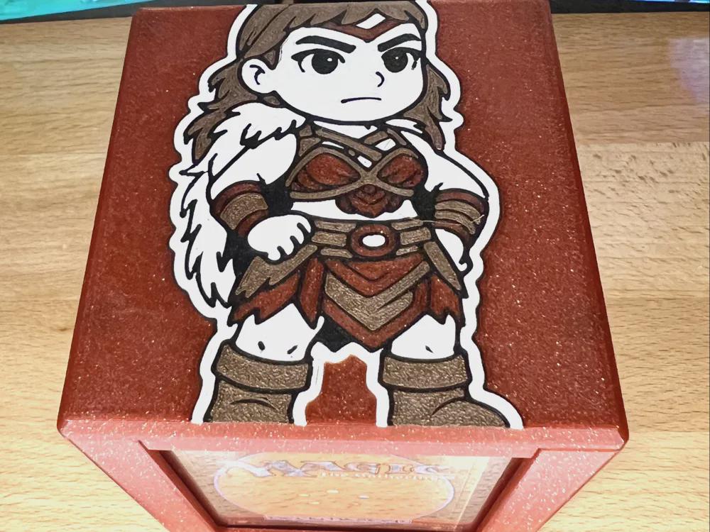 Magda MTG Commander Card Deck Box, Sleeved Cards, 3D Printed