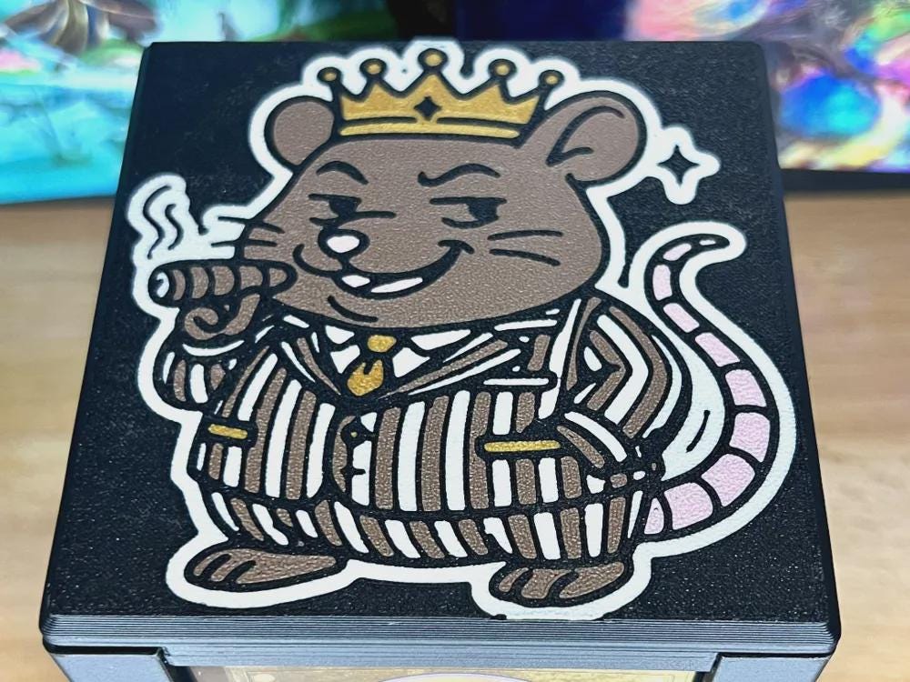Fat Rat MTG Commander Deck Box, 3D Printed Card Case