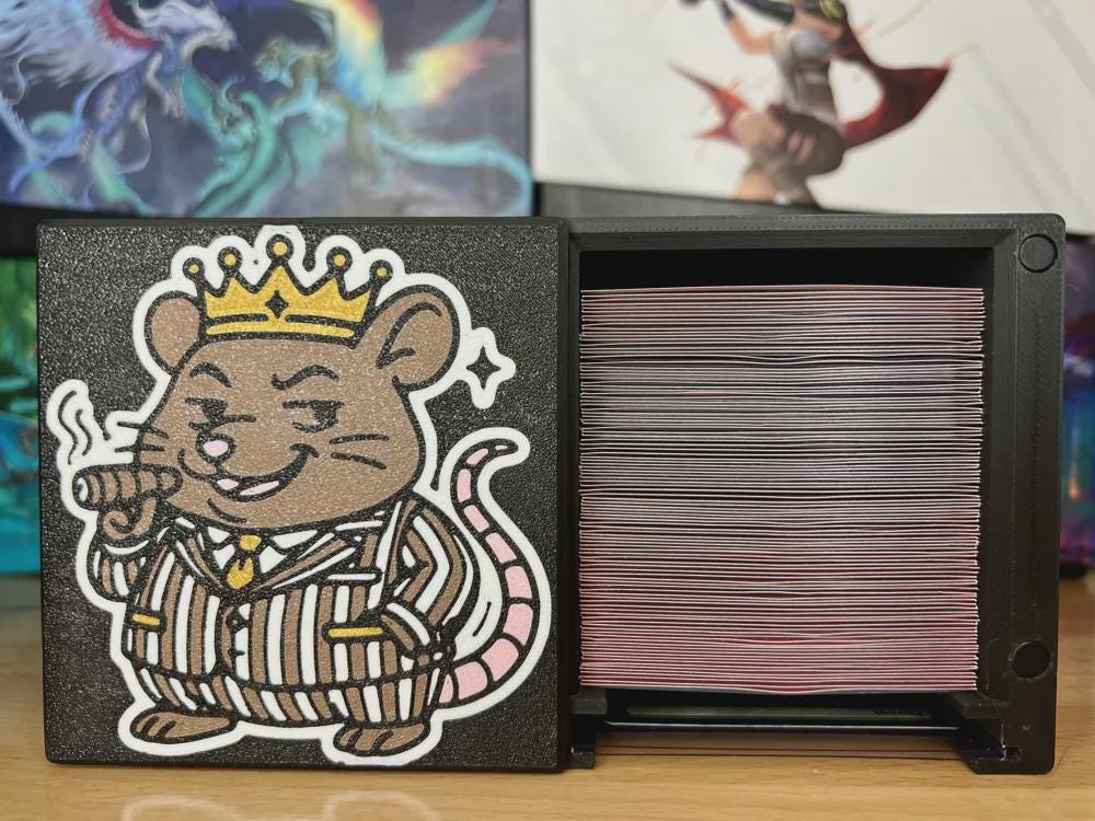 Fat Rat MTG Commander Deck Box, 3D Printed Card Case