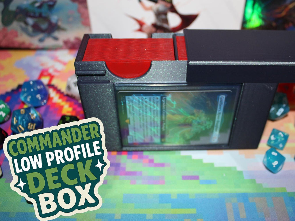 MTG EDH Commander Deck Box, Low Profile Sliding Card Case