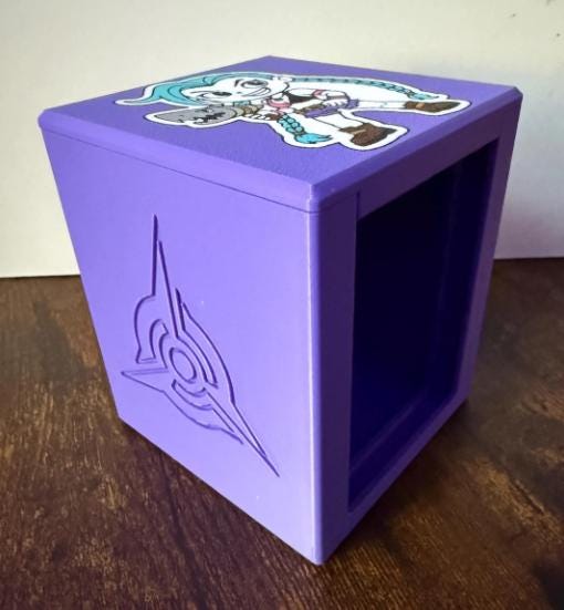 Jinx-Themed Deck Box – Magnetic Card Case, 3D Printed