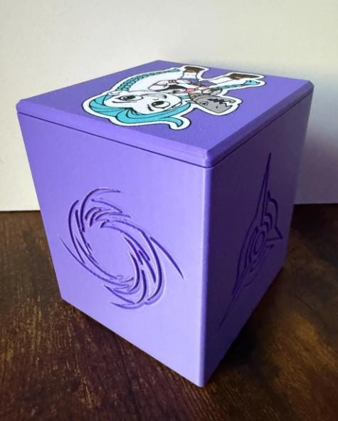 Jinx-Themed Deck Box – Magnetic Card Case, 3D Printed