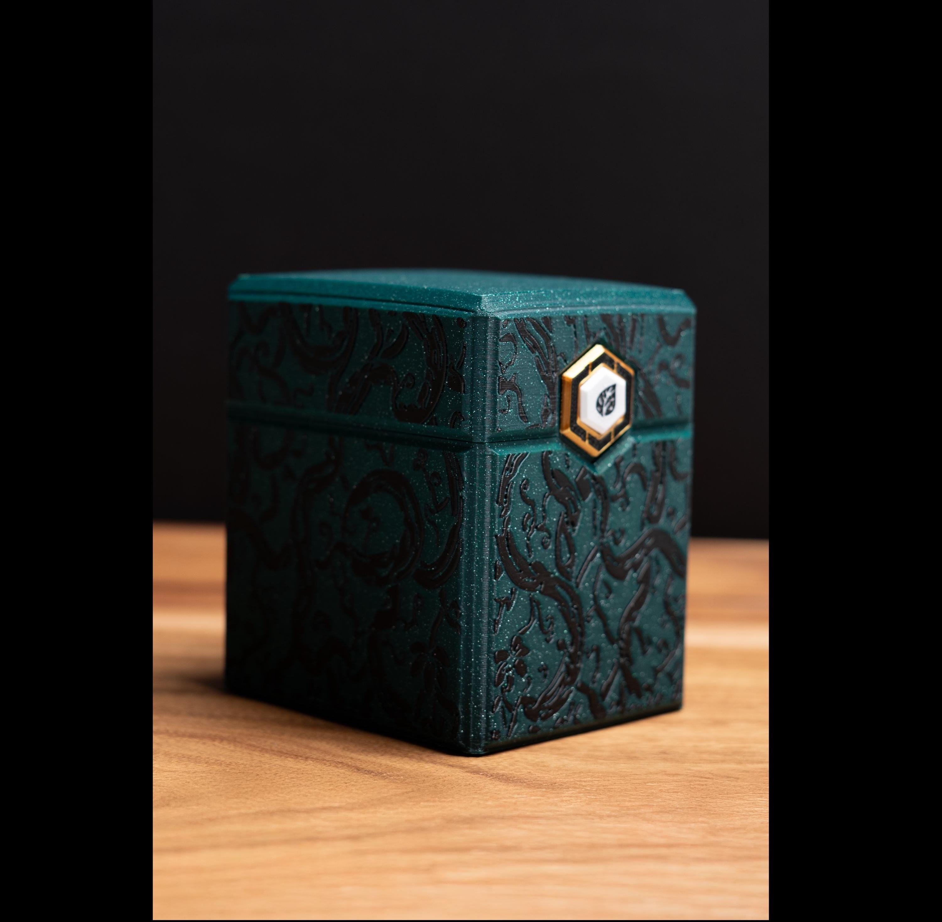 Forrest Green Two Tone Echo MTG Card Deck Box, EDH Commander Case