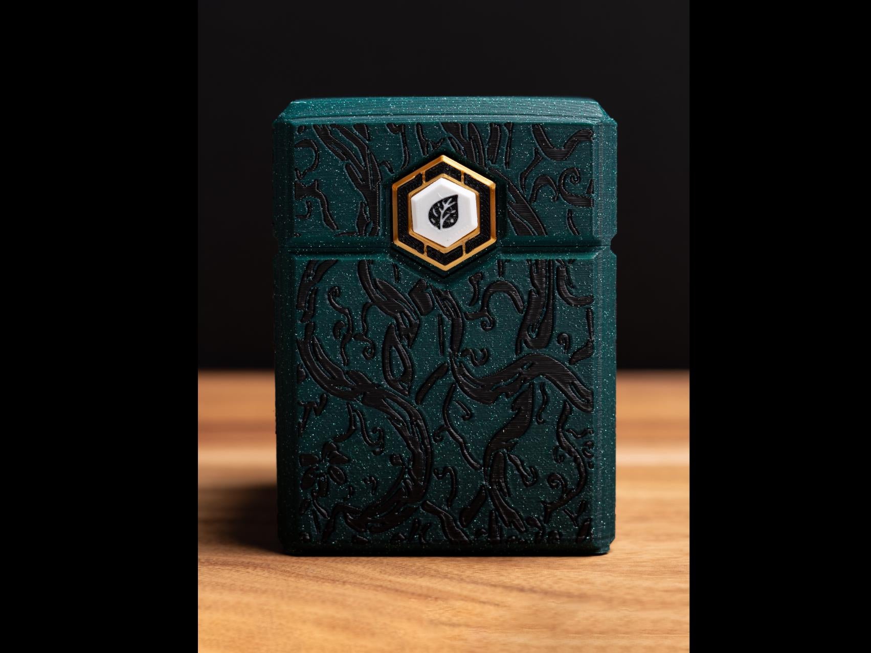 Forrest Green Two Tone Echo MTG Card Deck Box, EDH Commander Case