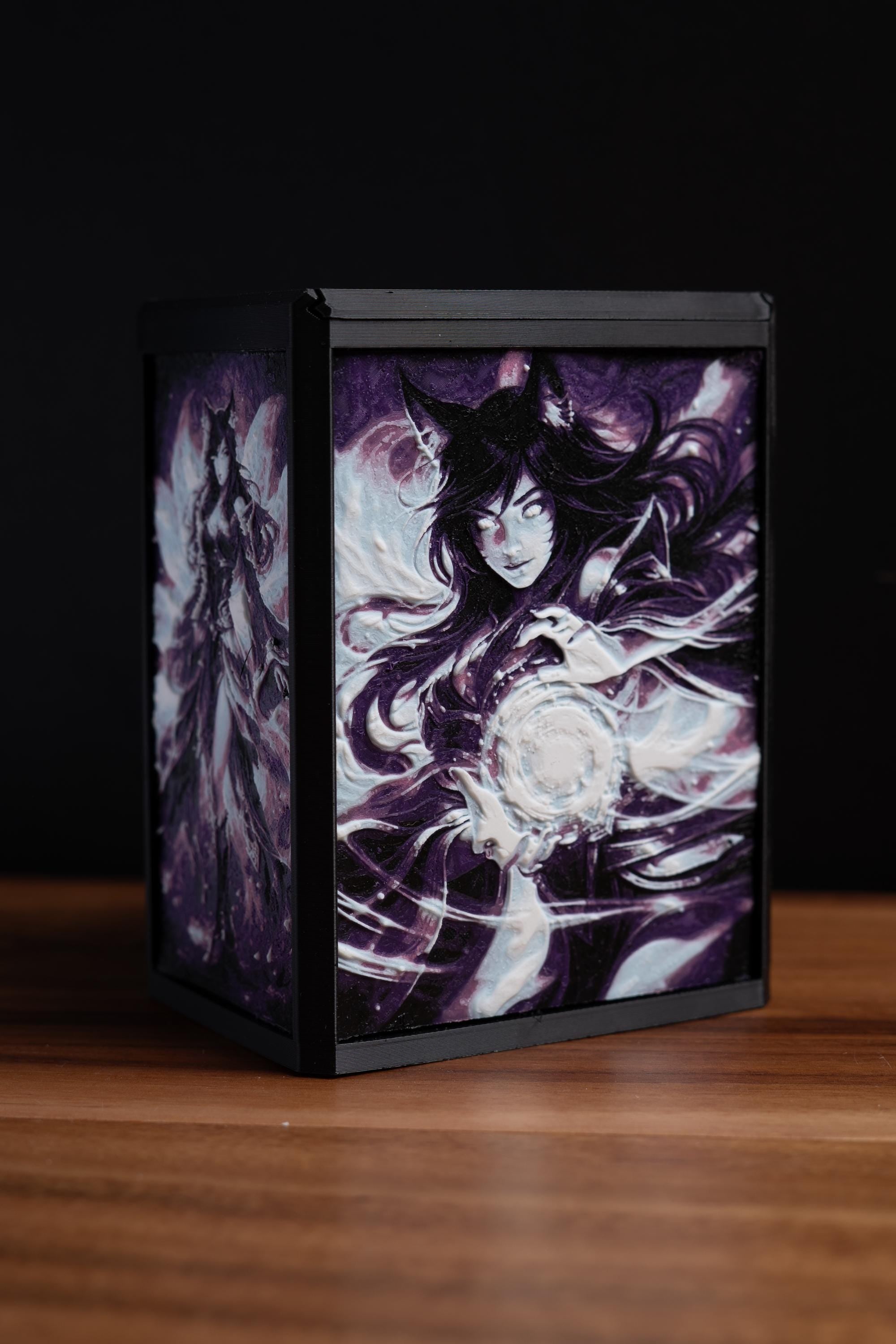 Ahri - Rifbound Deck Box. Hold 75 single-sleeved cards.