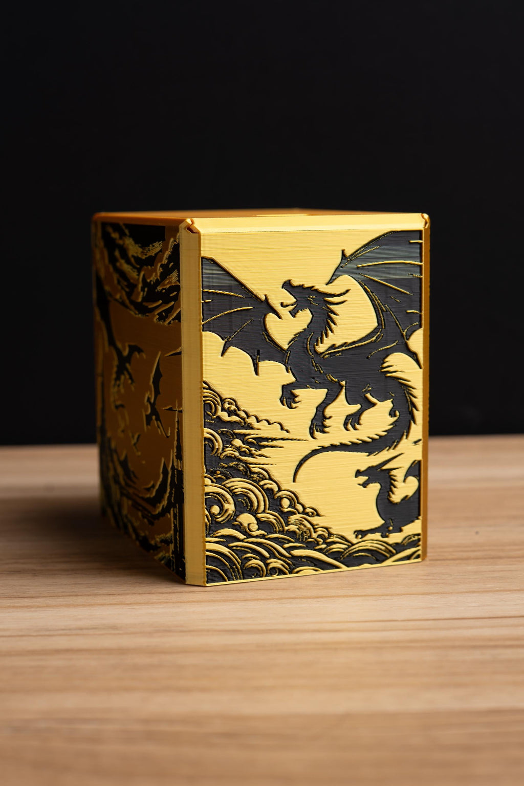 Gold Flying Dragon MTG Commander Deck Box