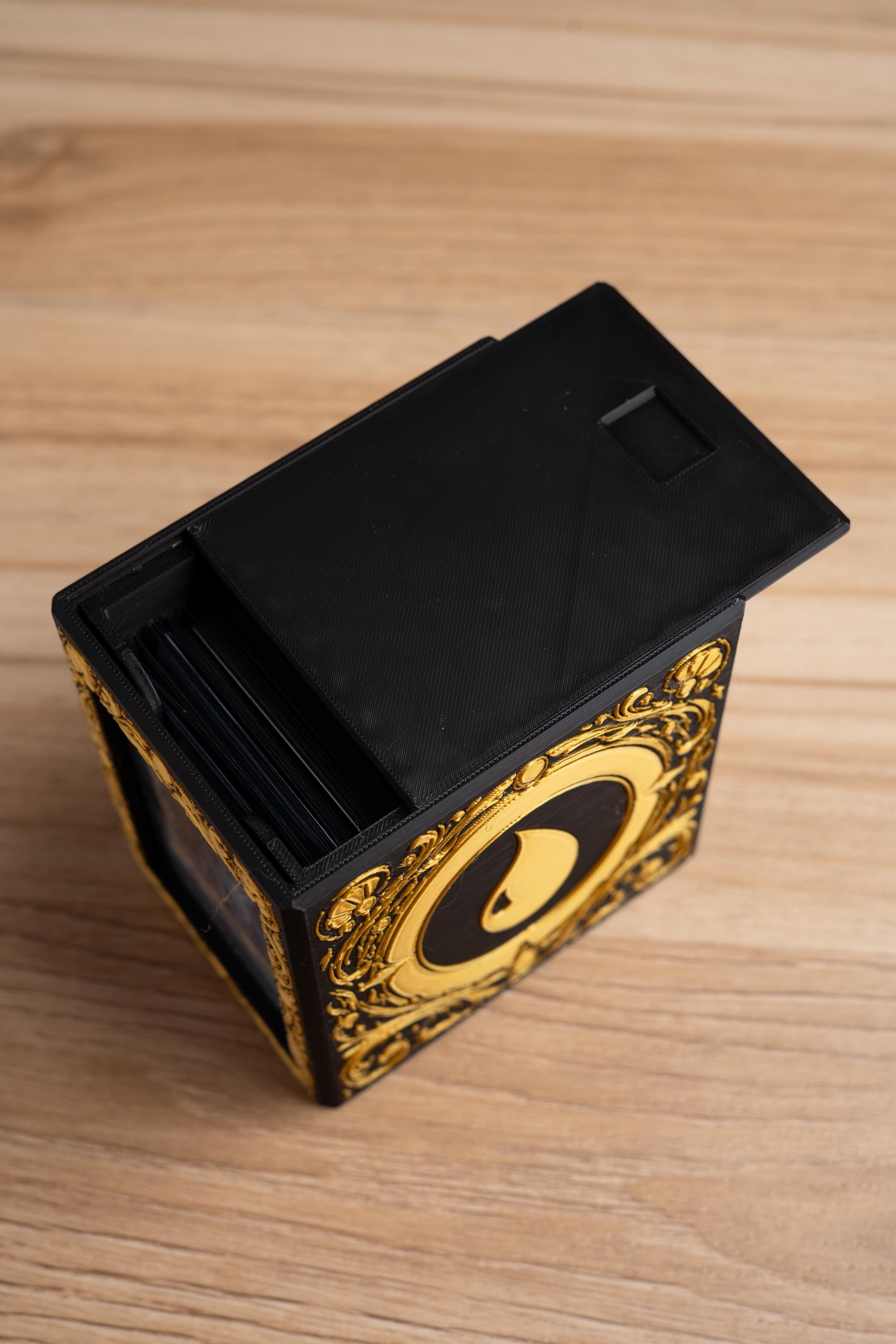 Gold Glyph Deck Box - Island-MTG Commander Deck Box